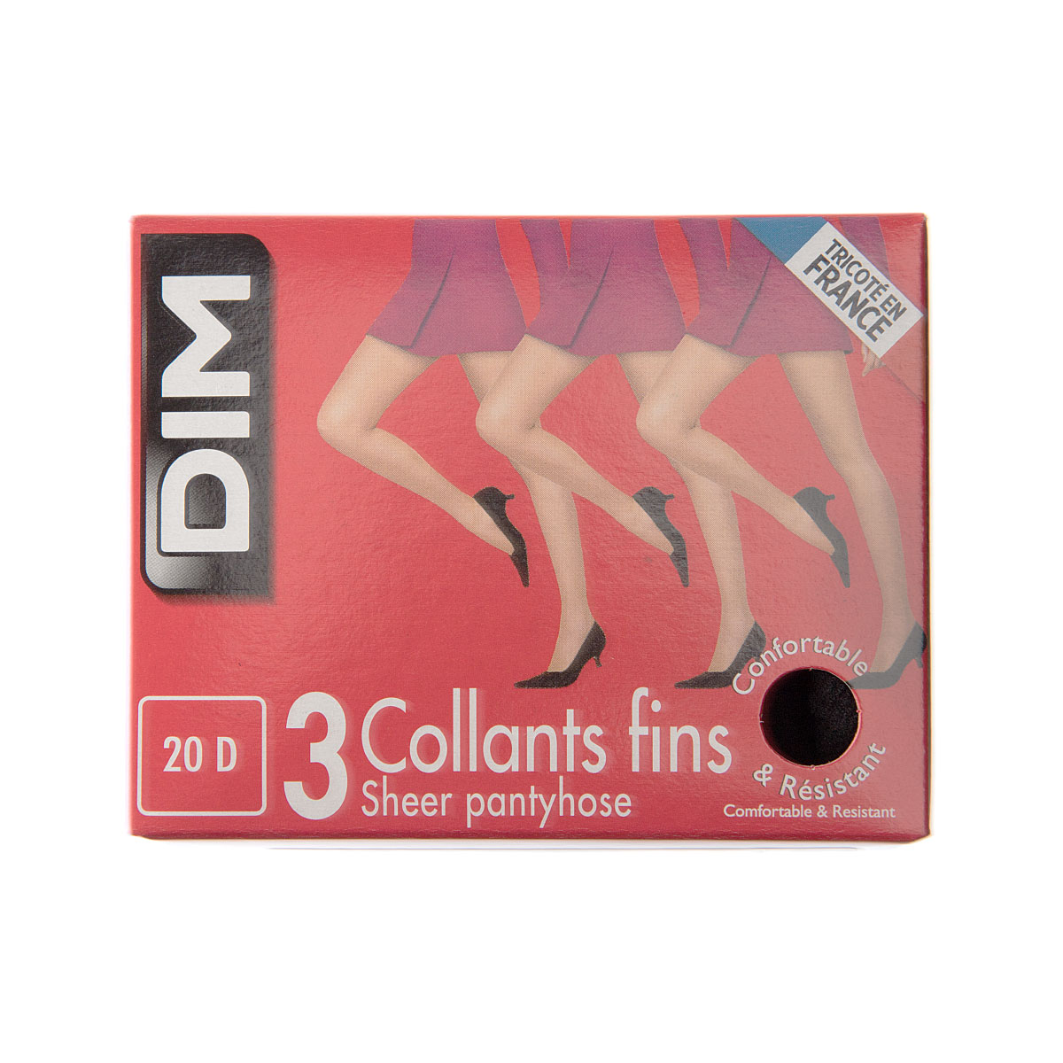 DIM Collant fin Lot de 3 Unis Transparent Gousset