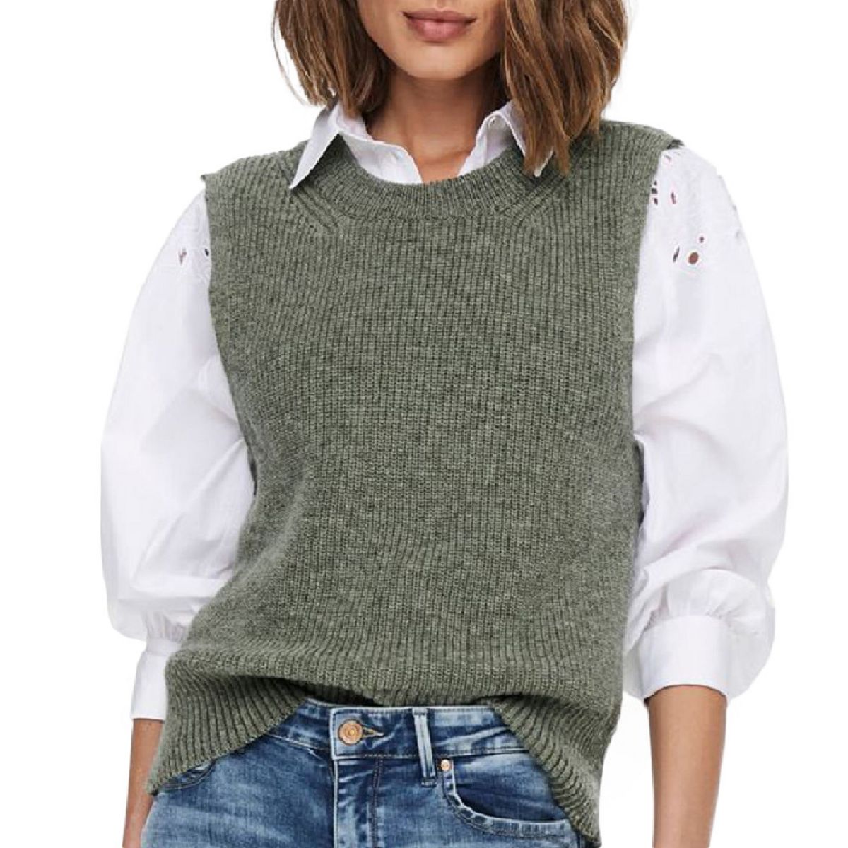 gilet sans manche vert femme