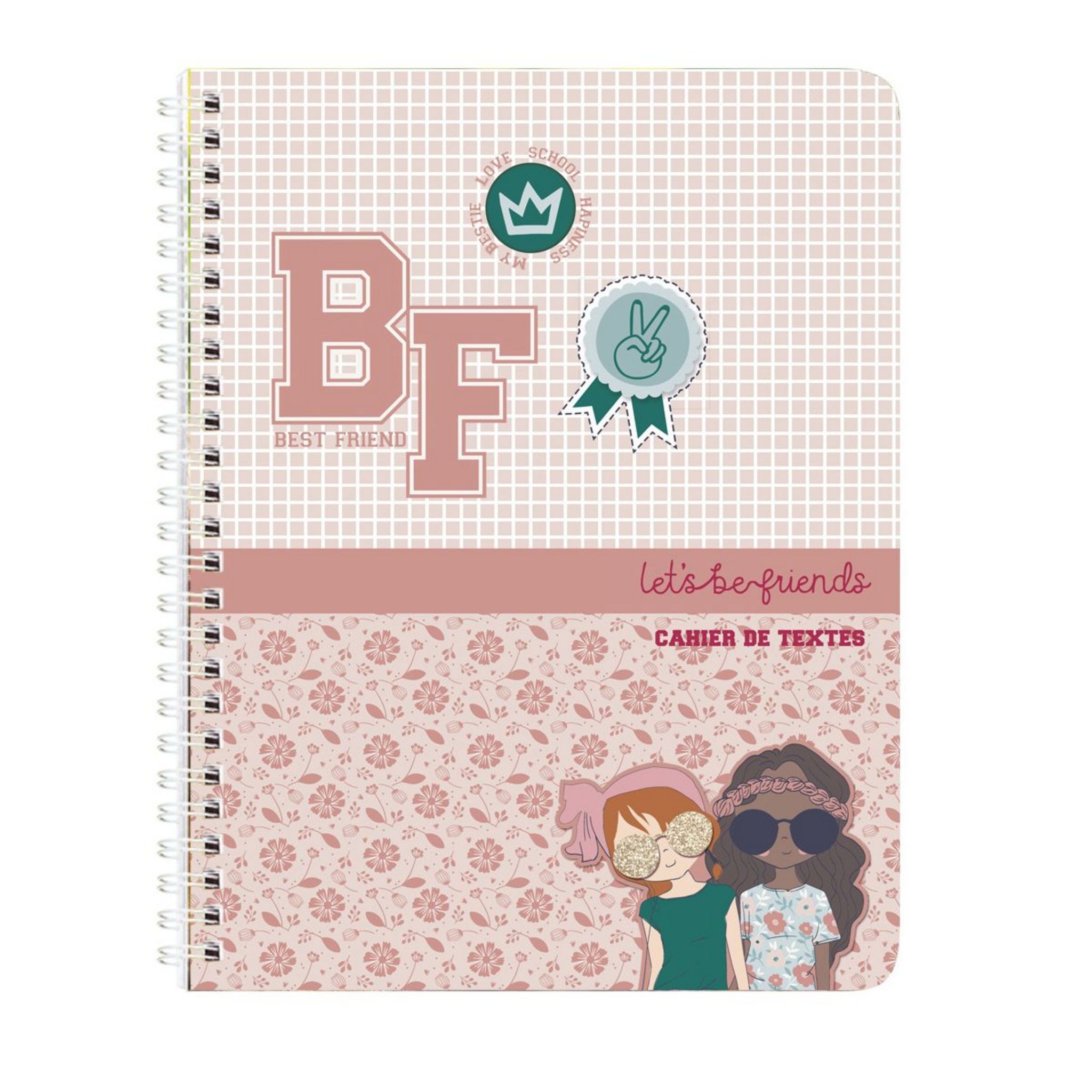 AUCHAN Cahier de texte fille 15,5x21,5cm 204 pages Chat violet pas cher 