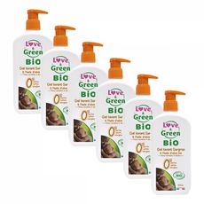 Love and Green - Lot de 6 Gels lavants surgras bébé - Huile d'olive - 500ml - Bio