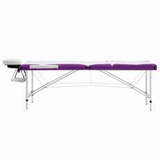 Table de massage pliable 3 zones Aluminium Blanc et violet
