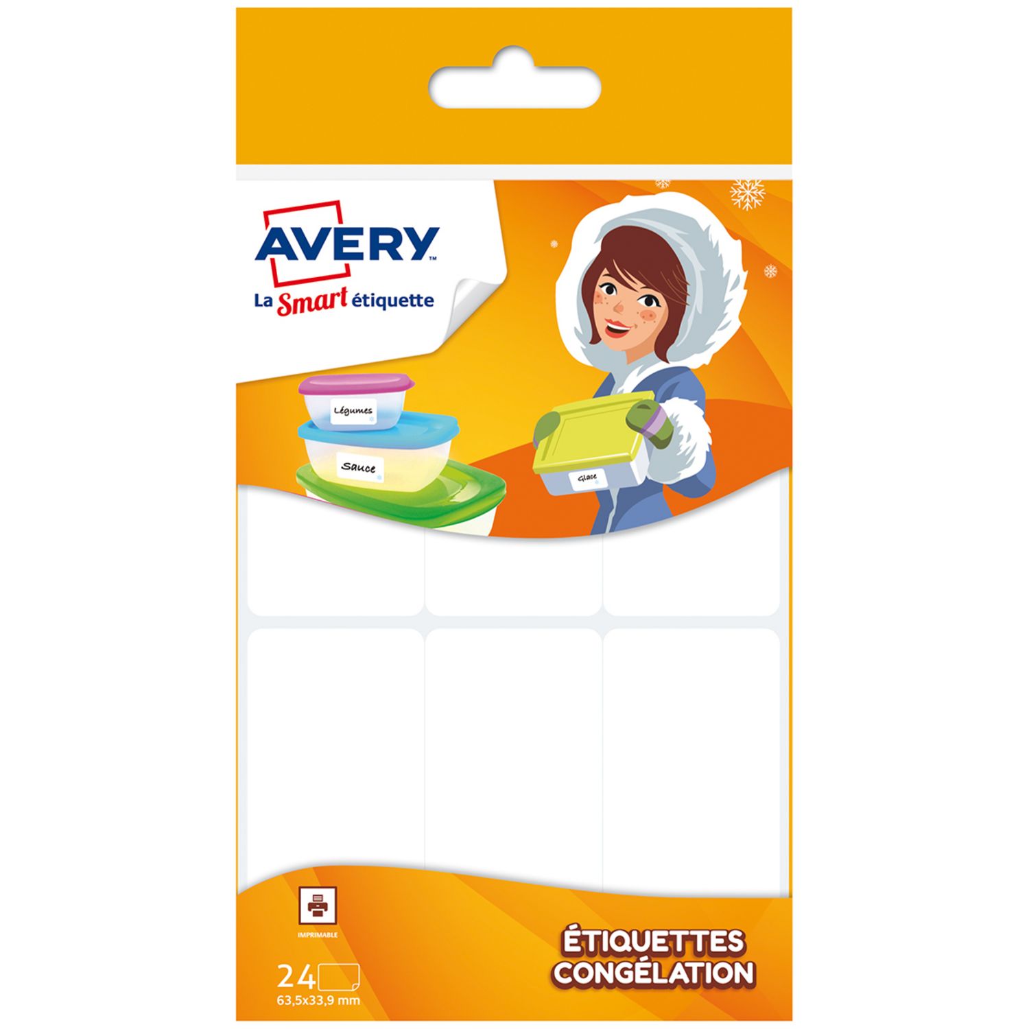 AUCHAN Pochette de 24 étiquettes congelation 25x50mm pas cher 