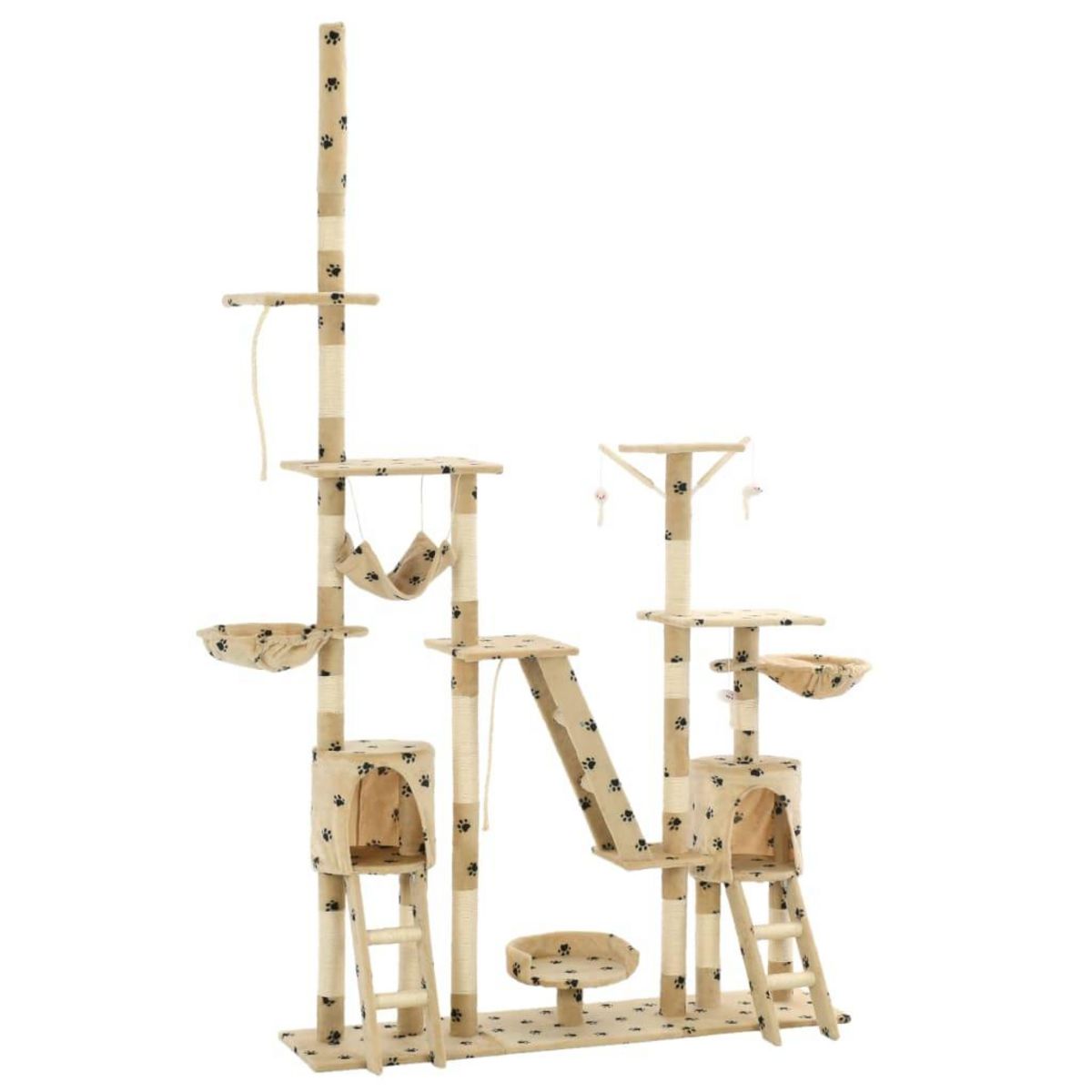 VIDAXL Arbre a chat et griffoirs 230-250 cm Empreintes de pattes Beige