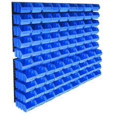 vidaXL Paniers Muraux de Stockage Plastique 30pcs Bleu et Rouge Rangement