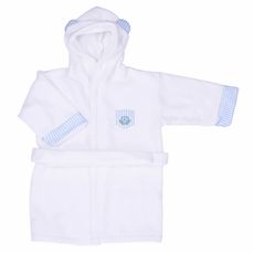 Peignoir bébé et enfant à capuche en coton bio, DREAMS SEVIRA KIDS (Bleu)