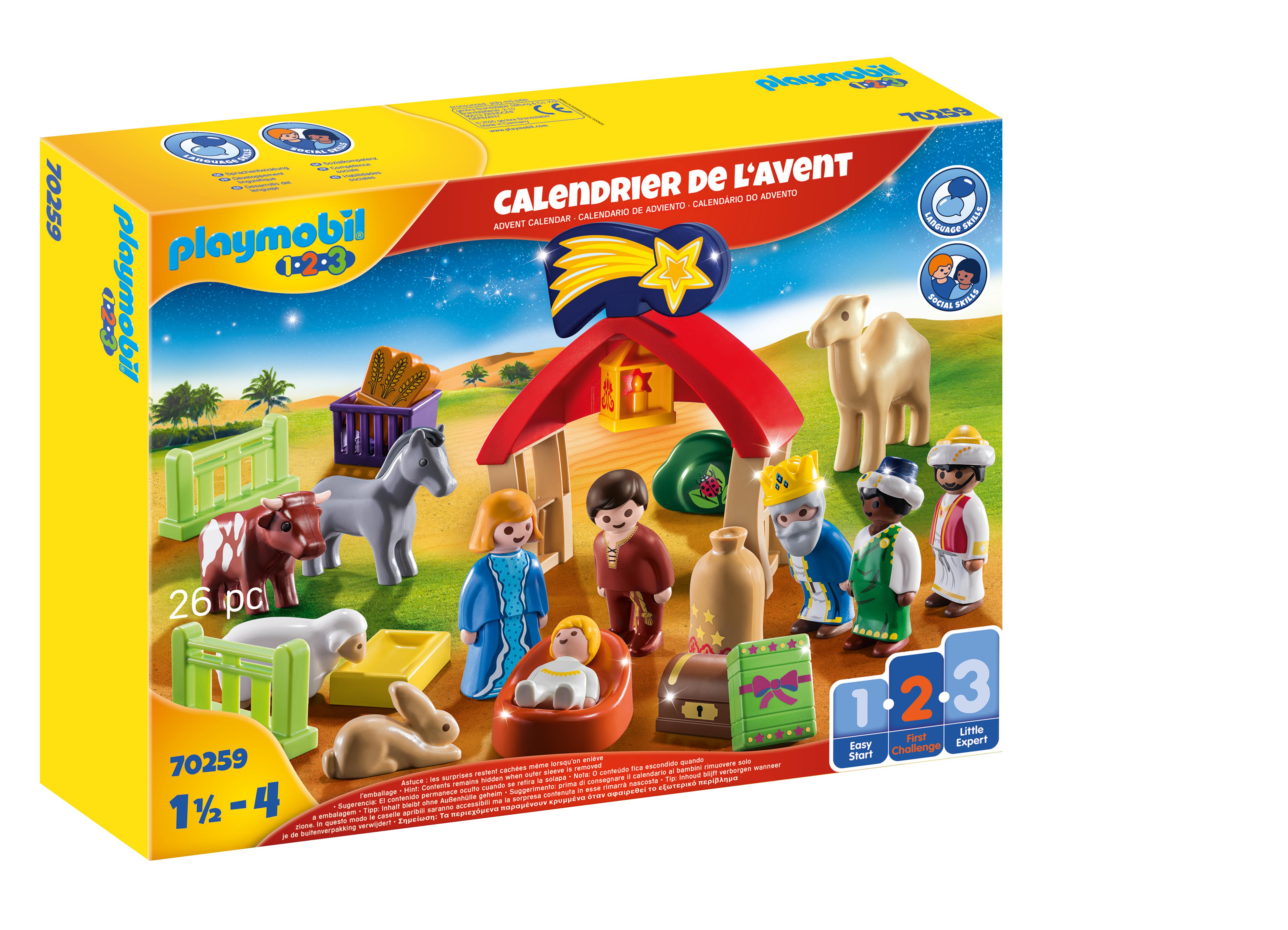 Playmobil 71158 1.2.3 : Animaux de la ferme - Jeux et jouets