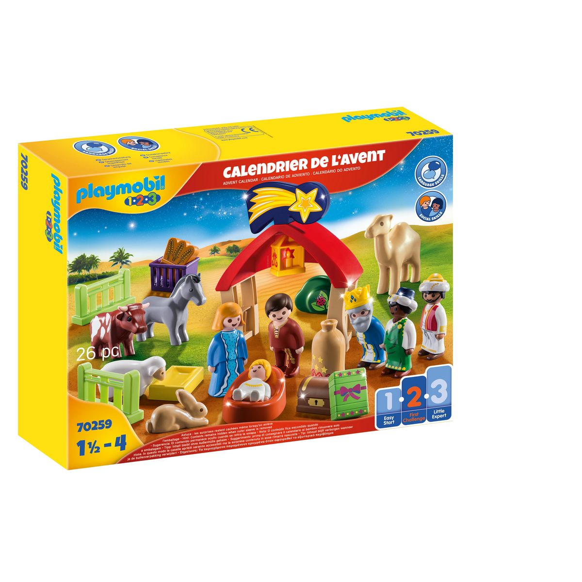 PLAYMOBIL 70259 1.2.3 Calendrier de l'avent - Animaux et mangeoire pas