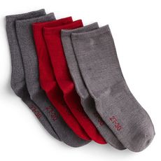 IN EXTENSO Lot de 3 paires de chaussettes garçon (Rouge bordeaux)