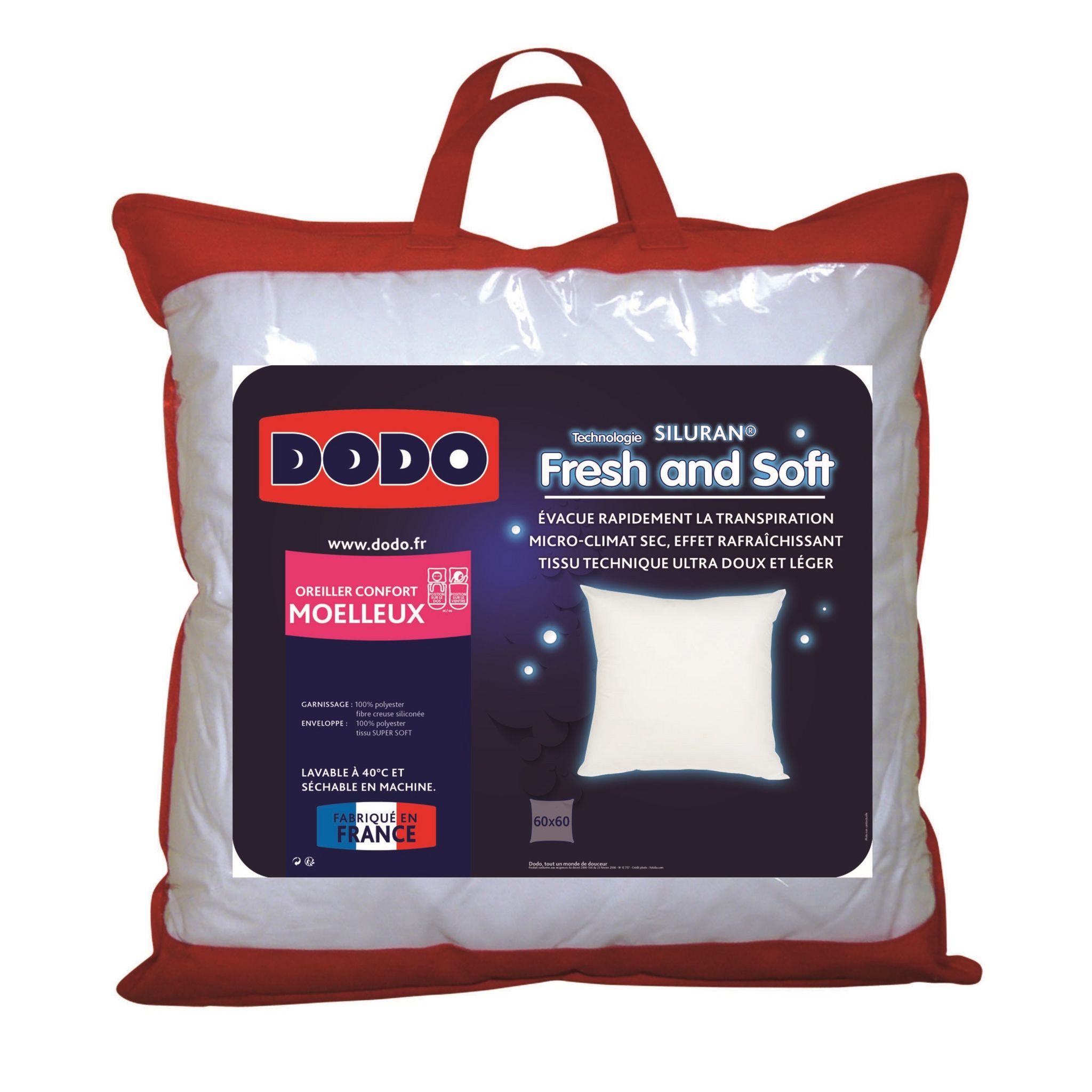 DODO | Traversin Ultra doux 90cm | Confort moelleux | Fabriqué en FRANCE |  Traversin Mars | Volume et Résistance | Lavable en machine à 40°c