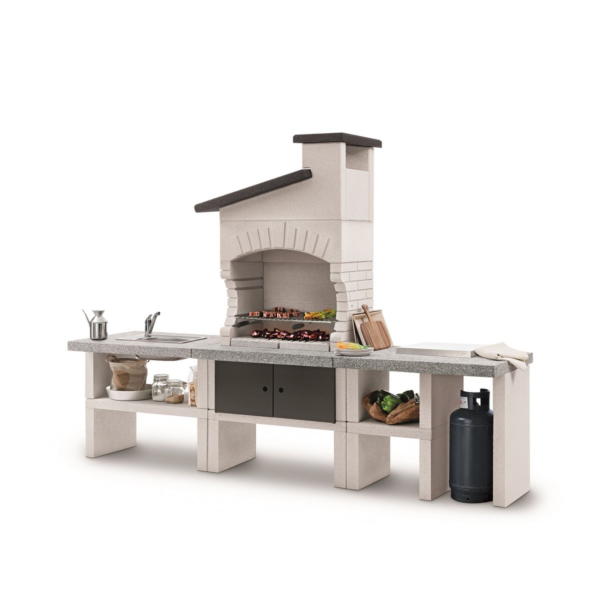 EASY GARDEN BY PALAZZETTI Barbecue fixe charbon de bois en pierre