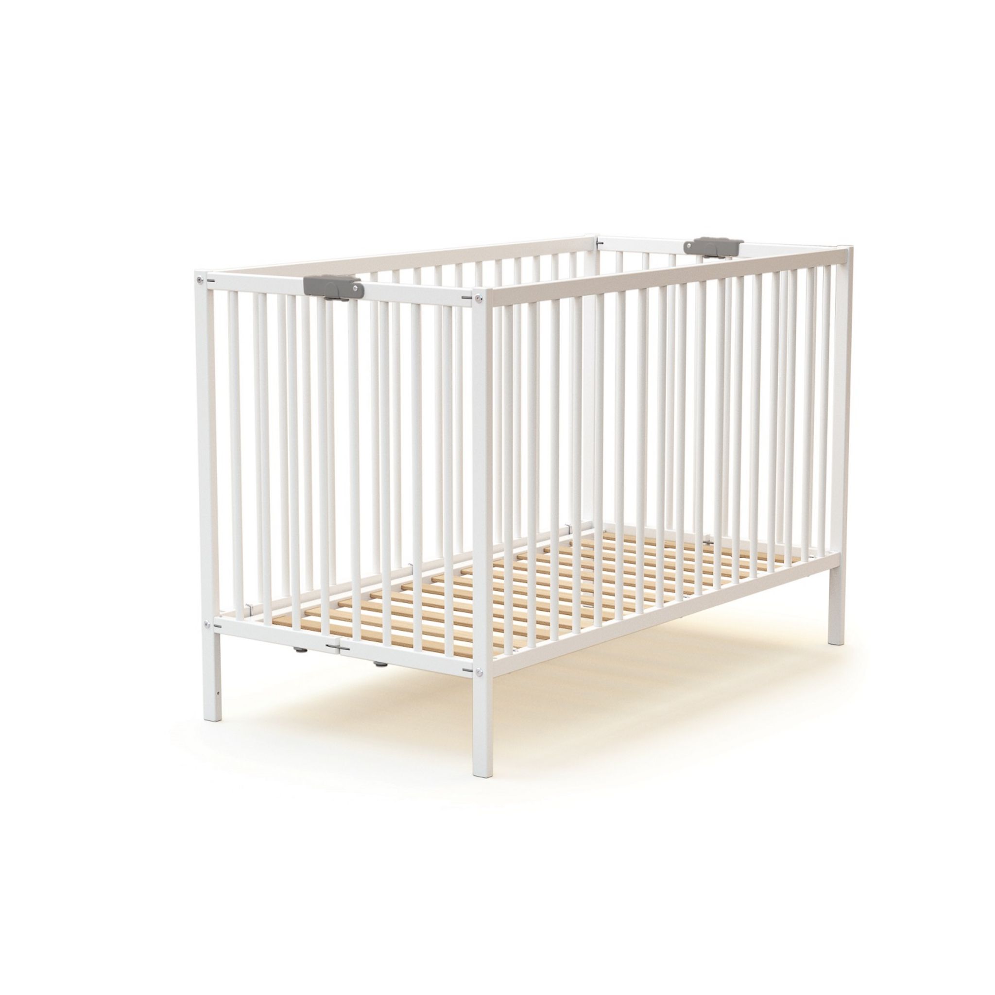 WEBABY Lit à barreaux pliable bois naturel non verni 60x120 cm