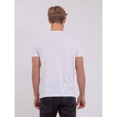 t-shirt manches courtes col rond pur coton nabarzu (Blanc)