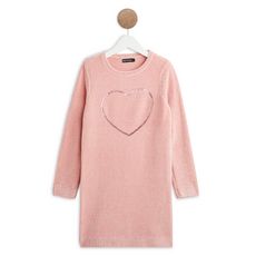 IN EXTENSO Robe tricot coeur fille (Rose)