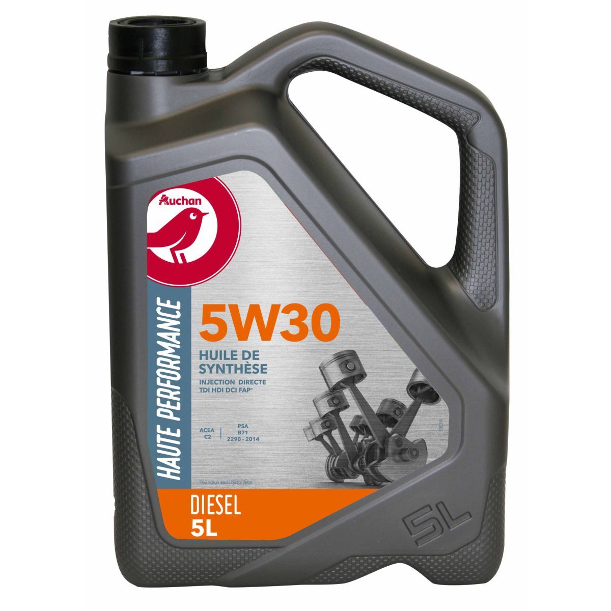 AUCHAN Huile moteur diesel 5W30 5 L pas cher 