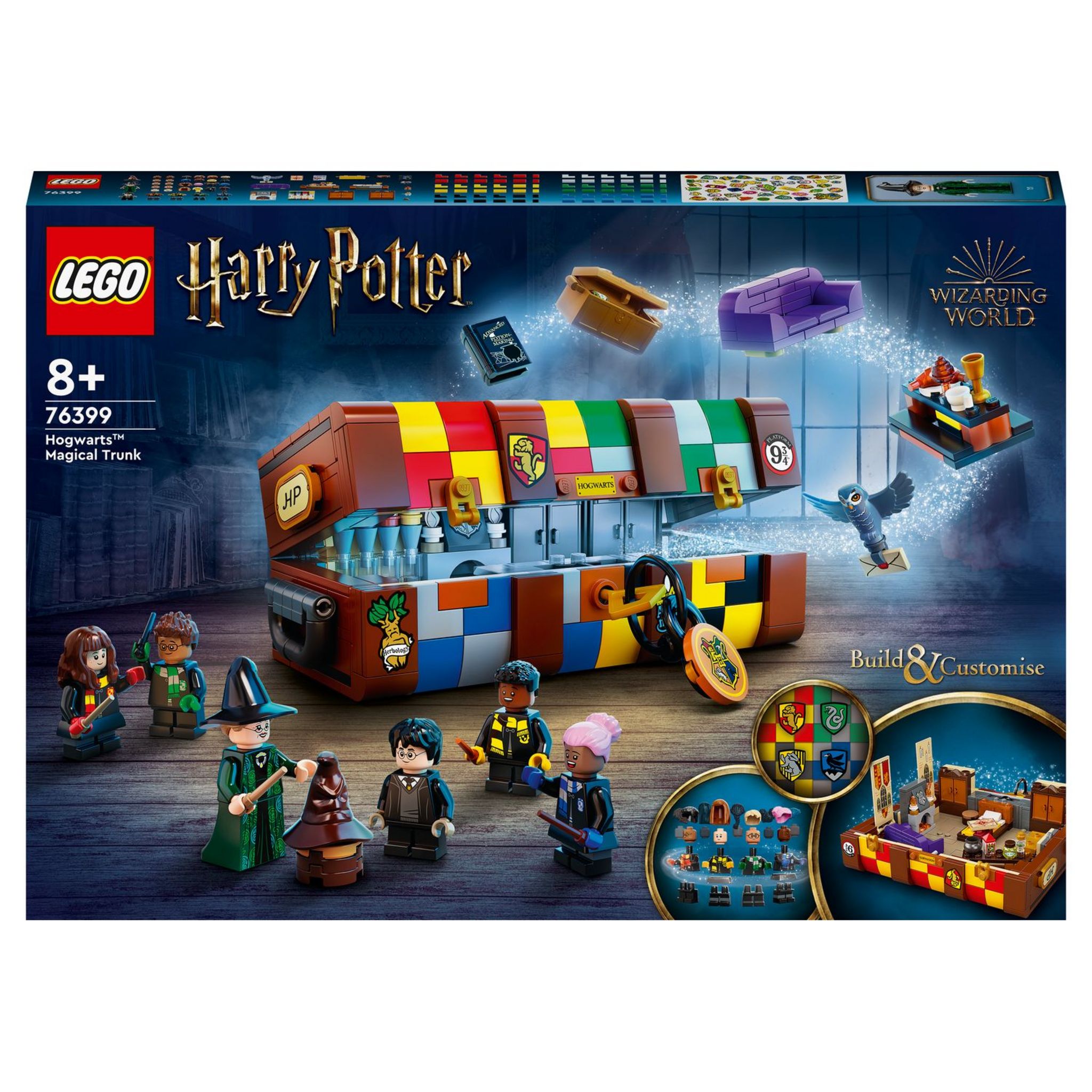 LEGO Harry Potter 76399 La Malle Magique de Poudlard, Malette  personnalisable, Inclus 5 Minifigures de Personnages de l'Univers des Films  pas cher 