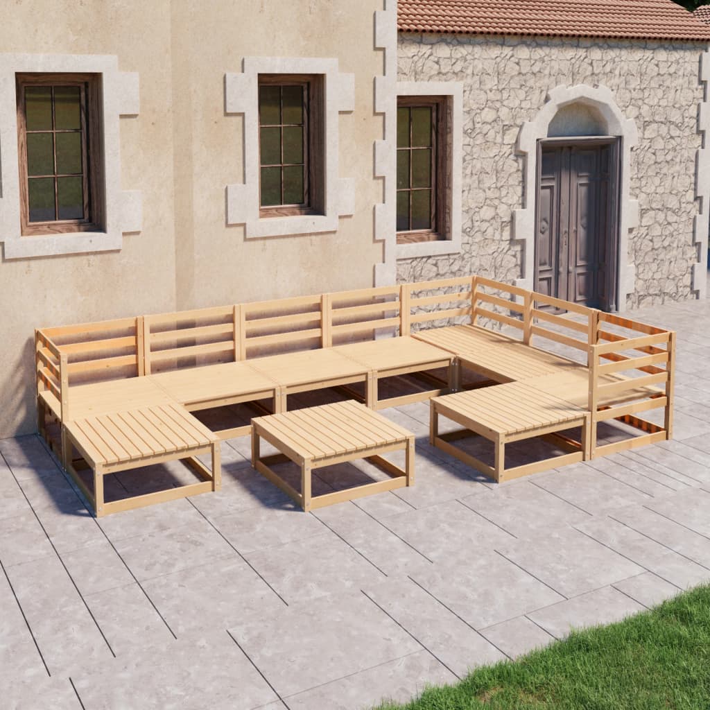 Plan Salon De Jardin En Palette Pdf VIDAXL Salon de jardin 10 pcs Bois de pin massif pas cher à prix Auchan