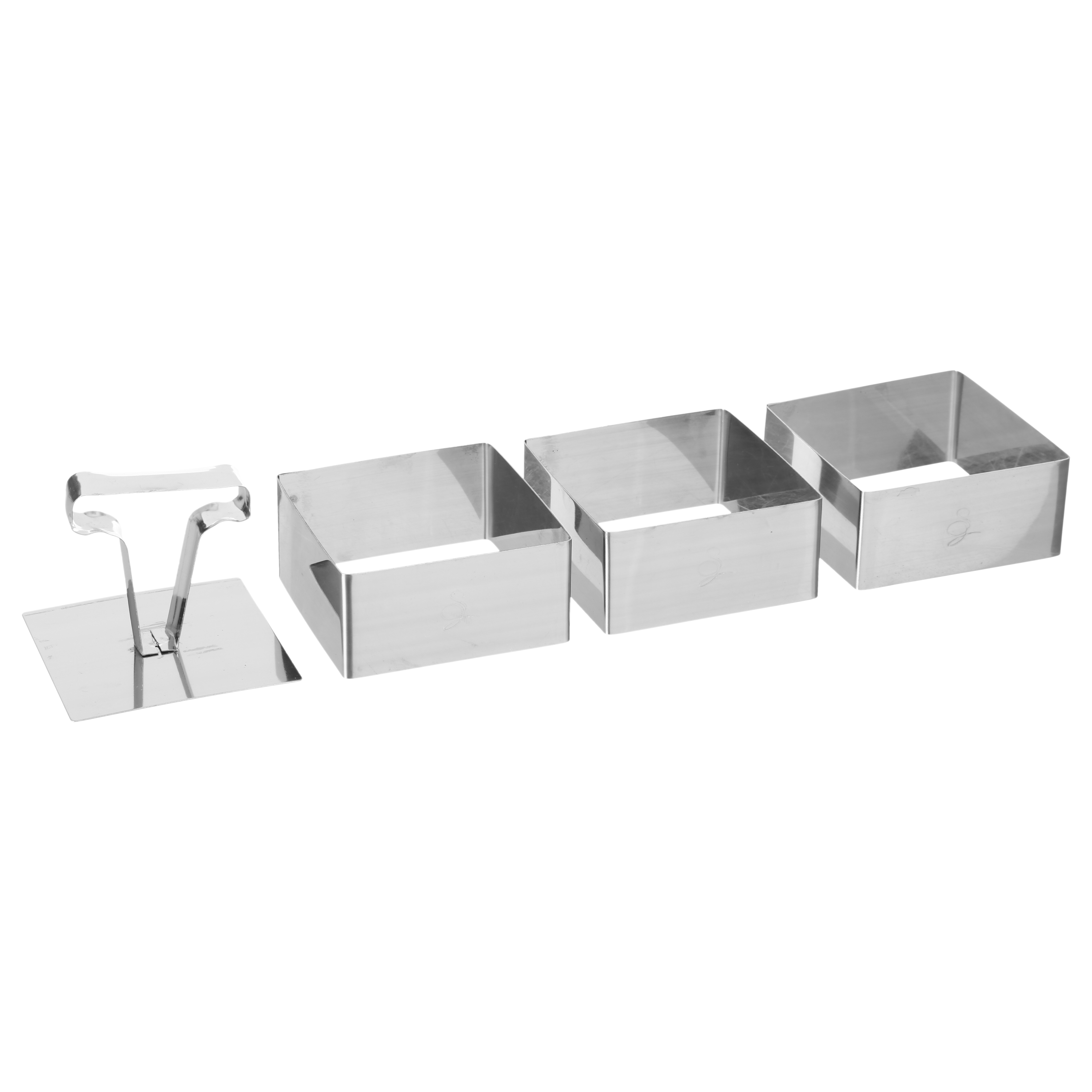 Lot de 3 emporte pièces carrés avec poussoir pas cher 