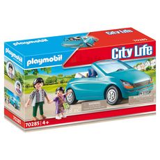 PLAYMOBIL 70285 - City Life - Papa avec enfant et voiture cabriolet
