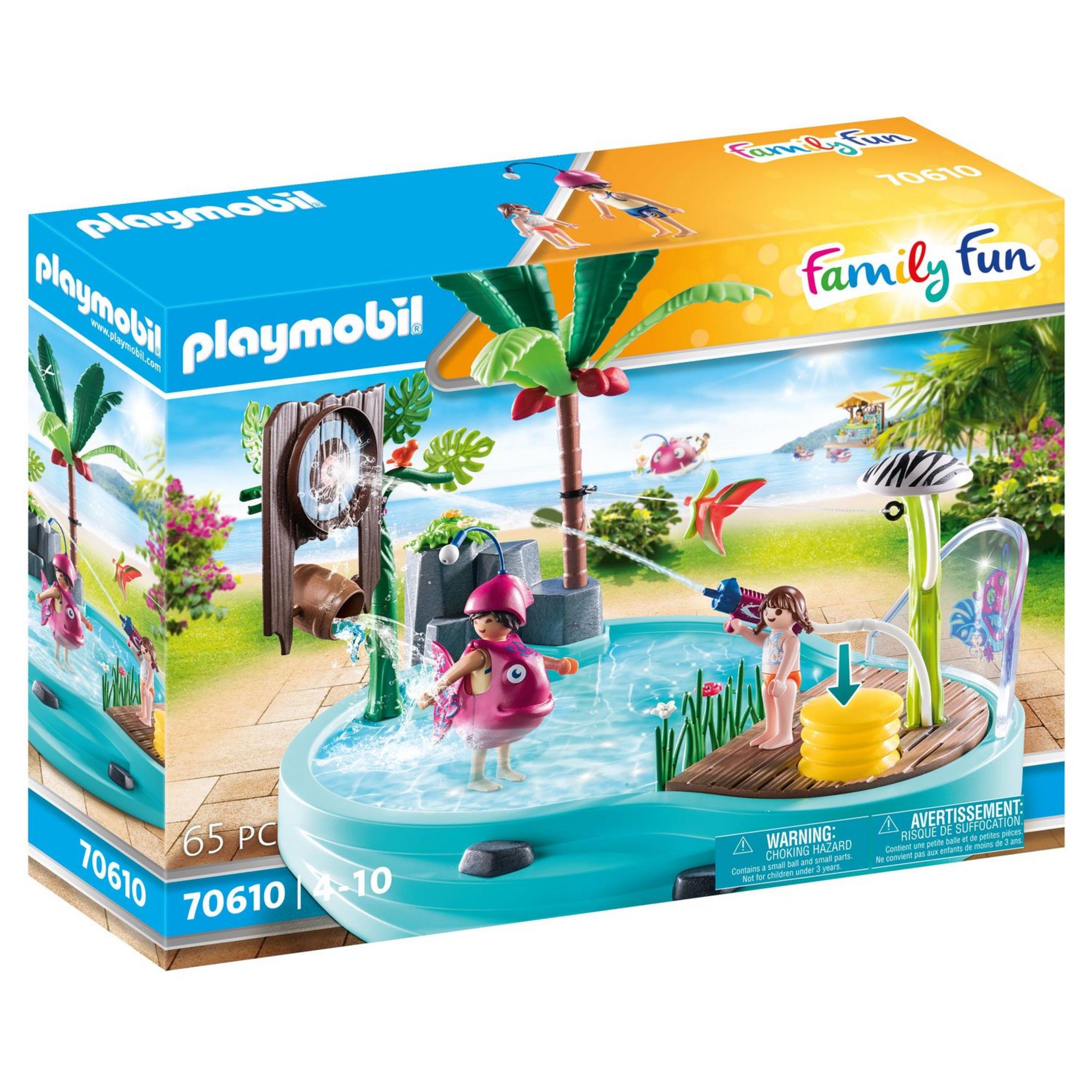 PLAYMOBIL 70610 - Family Fun Piscine avec jet d'eau pas cher