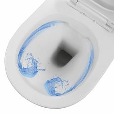 Toilette suspendue au mur sans rebord Ceramique Blanc