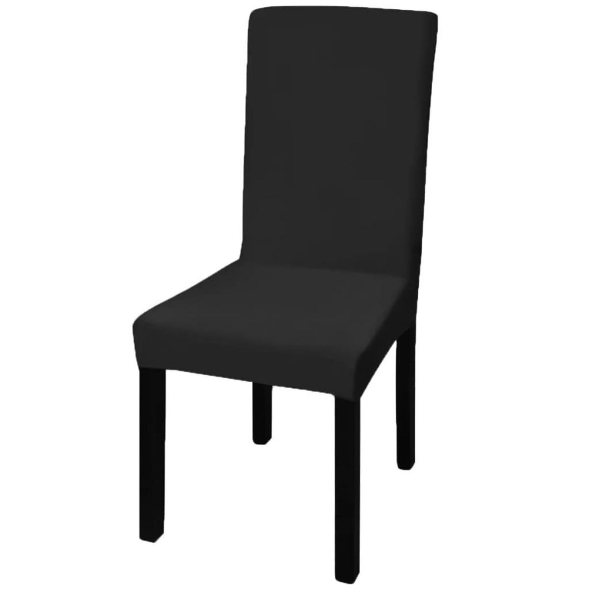 VIDAXL Housses extensibles de chaise 6 pcs Noir
