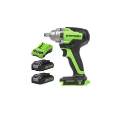 Pack GREENWORKS Boulonneuse à chocs 24V Brushless GD24IW400 - 2 batteries 2.0Ah - 1 chargeur