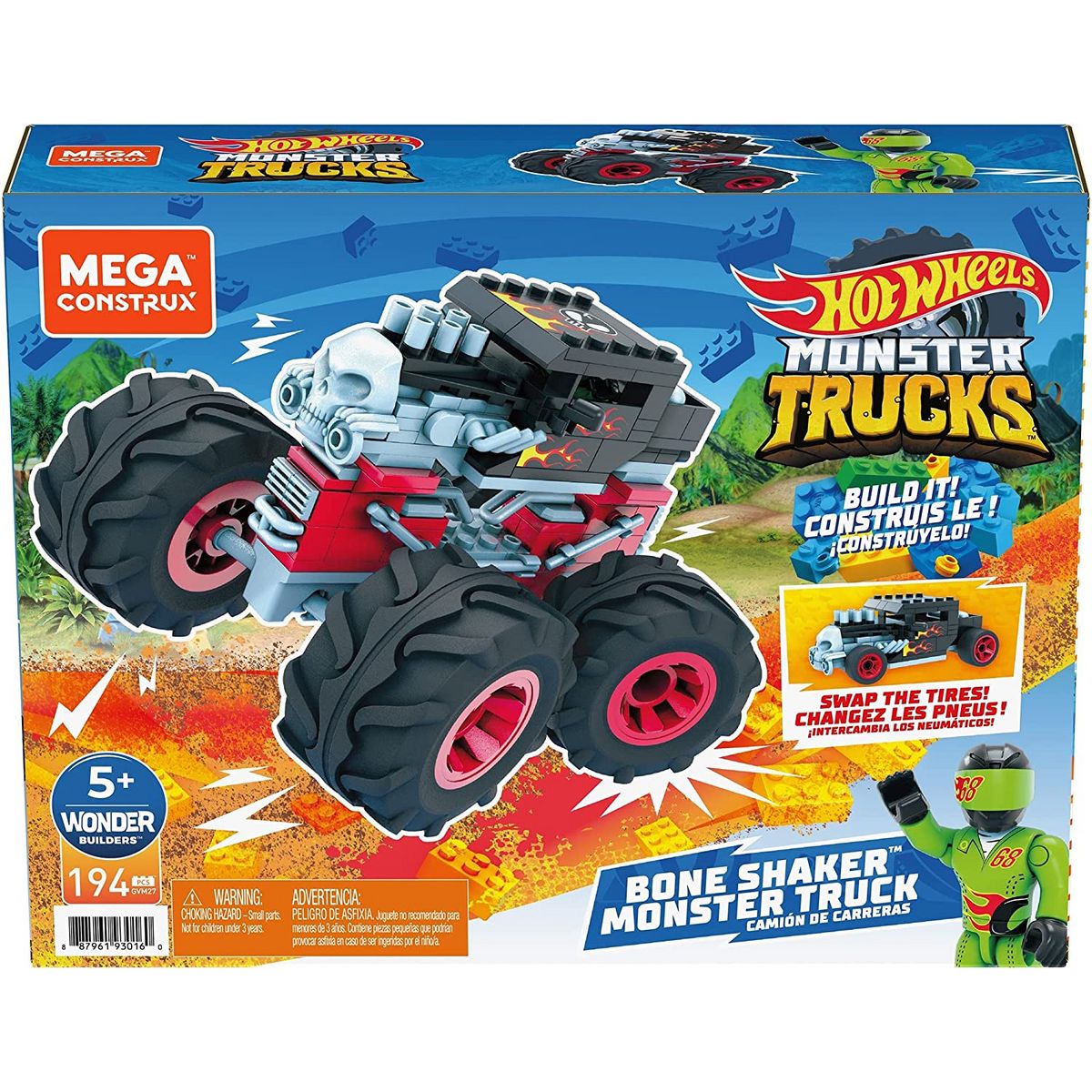 Mega Construx Hot Wheels Monster Truck Bone Shaker Mega Construx Pas Cher A Prix Auchan