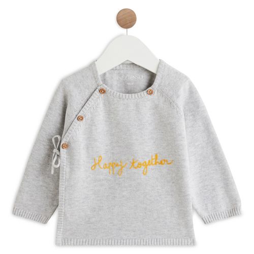 Brassière tricot de naissance coton bio bébé garçon