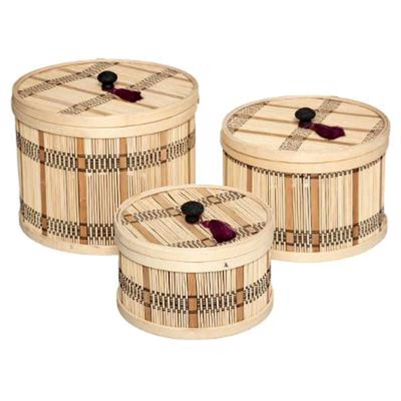 Lot de 2 Boîtes Déco Origines 19cm Noir