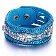 blue pearls bracelet orné de cristaux bleus et blancs de swarovski et cuir bleu - cry g166 f