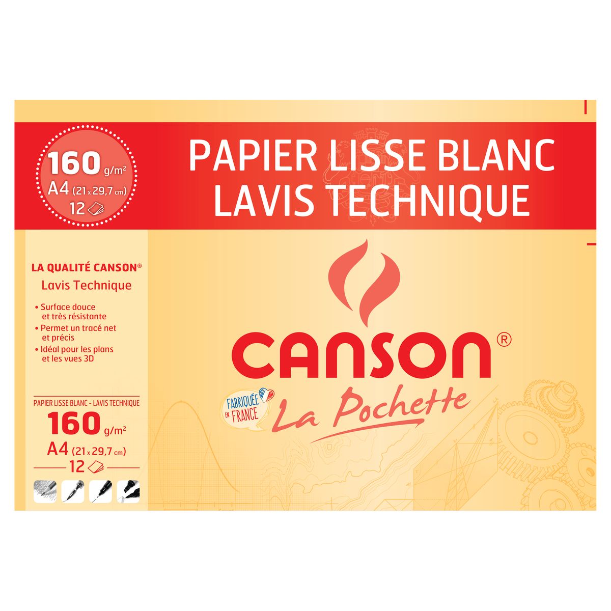 AUCHAN Pochette de 20 papier à dessin - A4 - 160g - blanc pas cher 