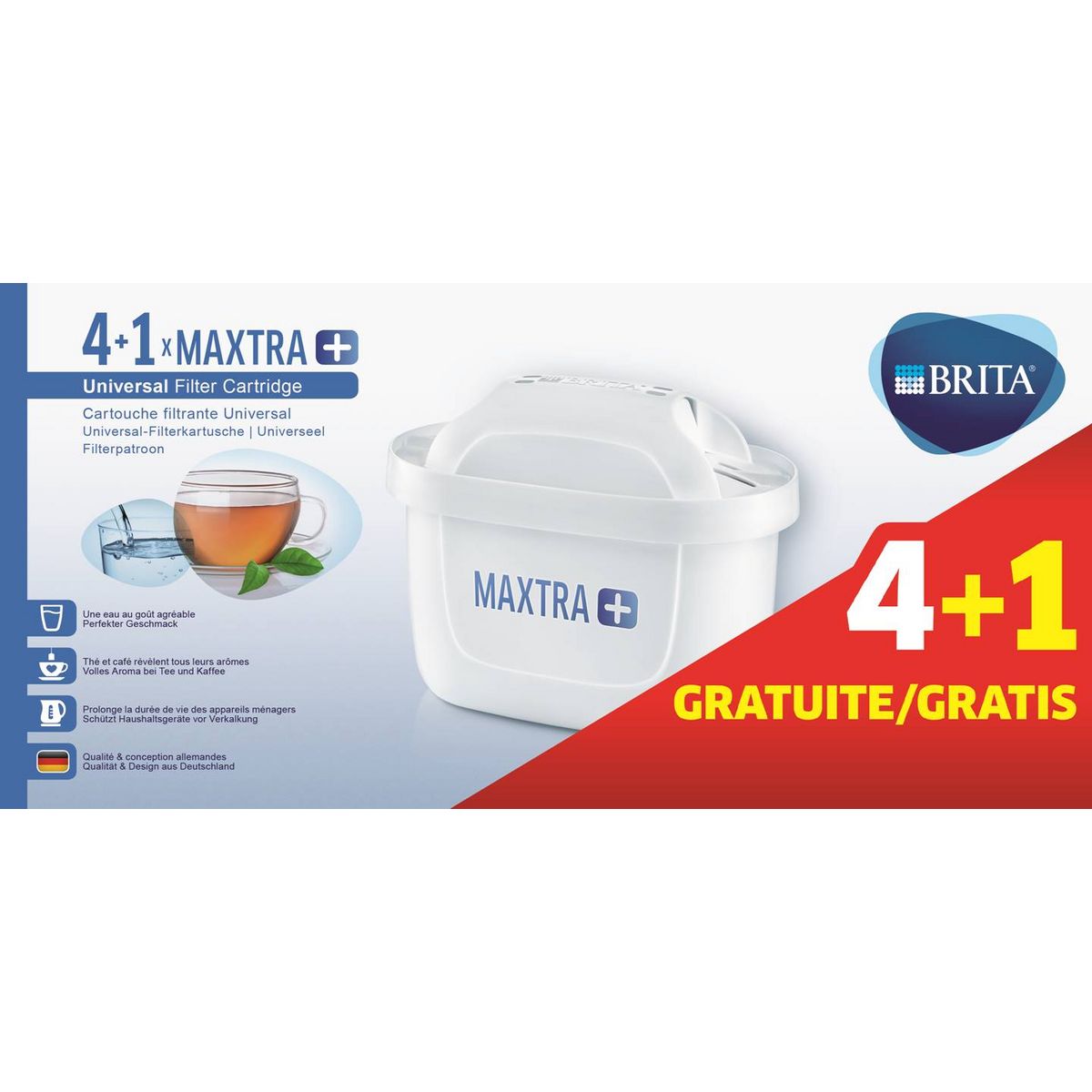 BRITA Pack de 4 cartouches + 1 gratuite MAXTRA+