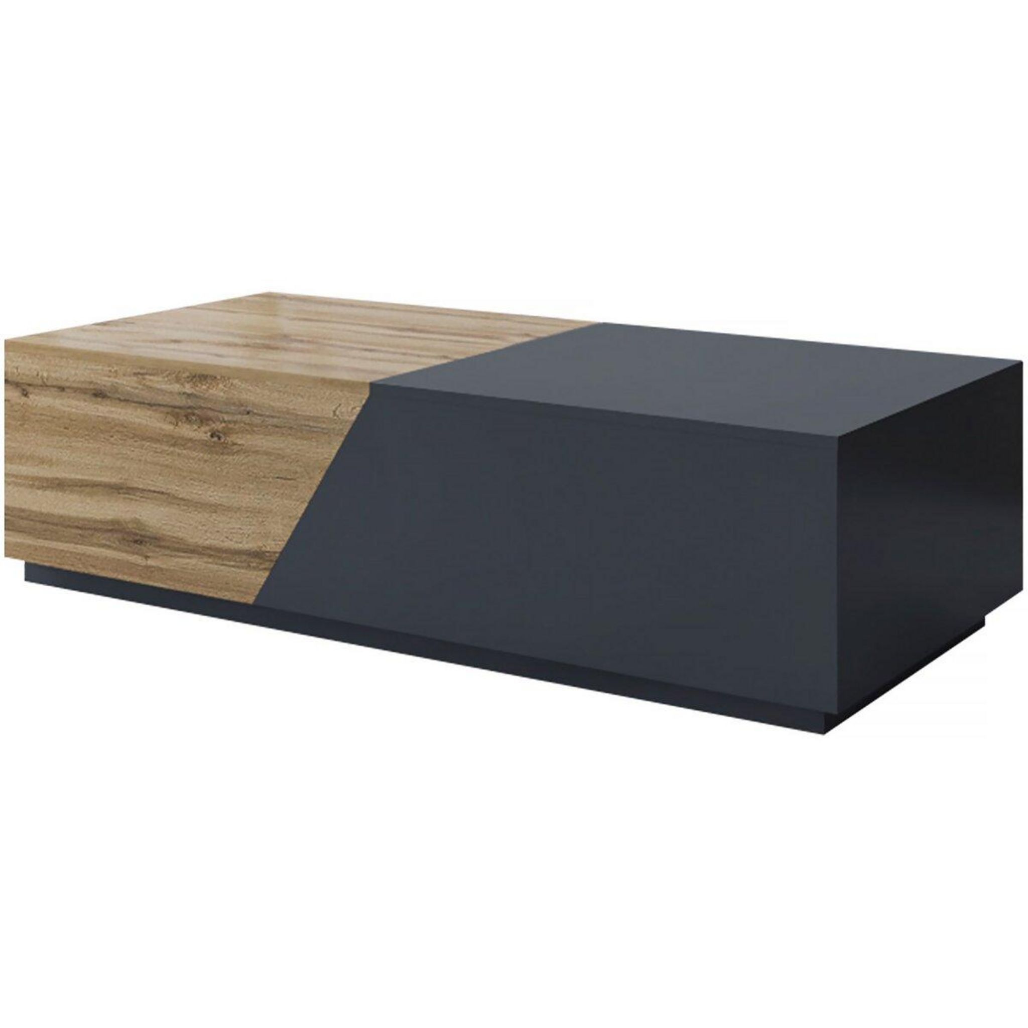 Habitat et Jardin Table basse avec coffre Ceelias - 124 x 60 x 42 cm -  Gris/Marron pas cher 