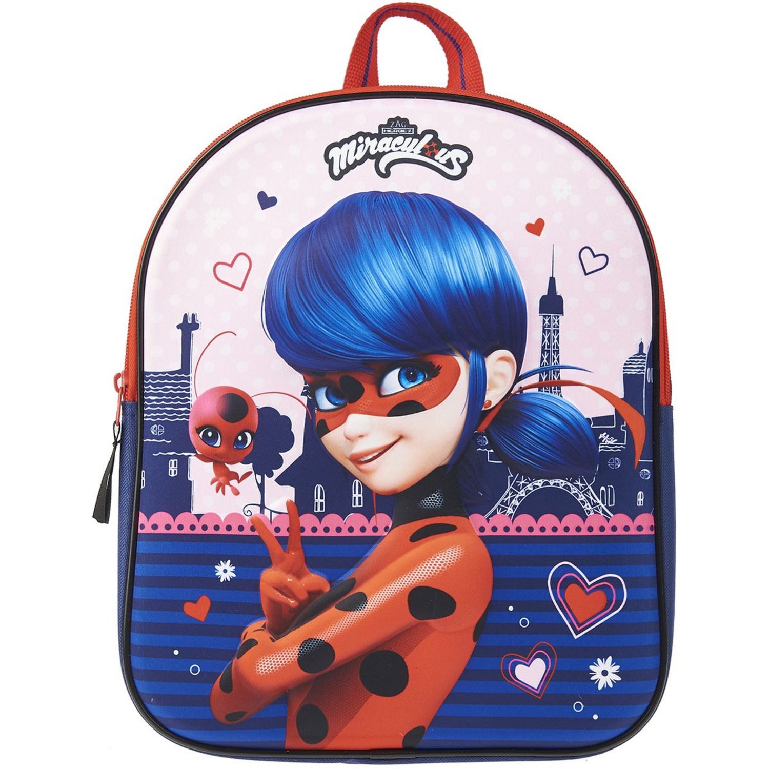 Sac maternelle 3D bleu et rouge MIRACULOUS pas cher Auchan