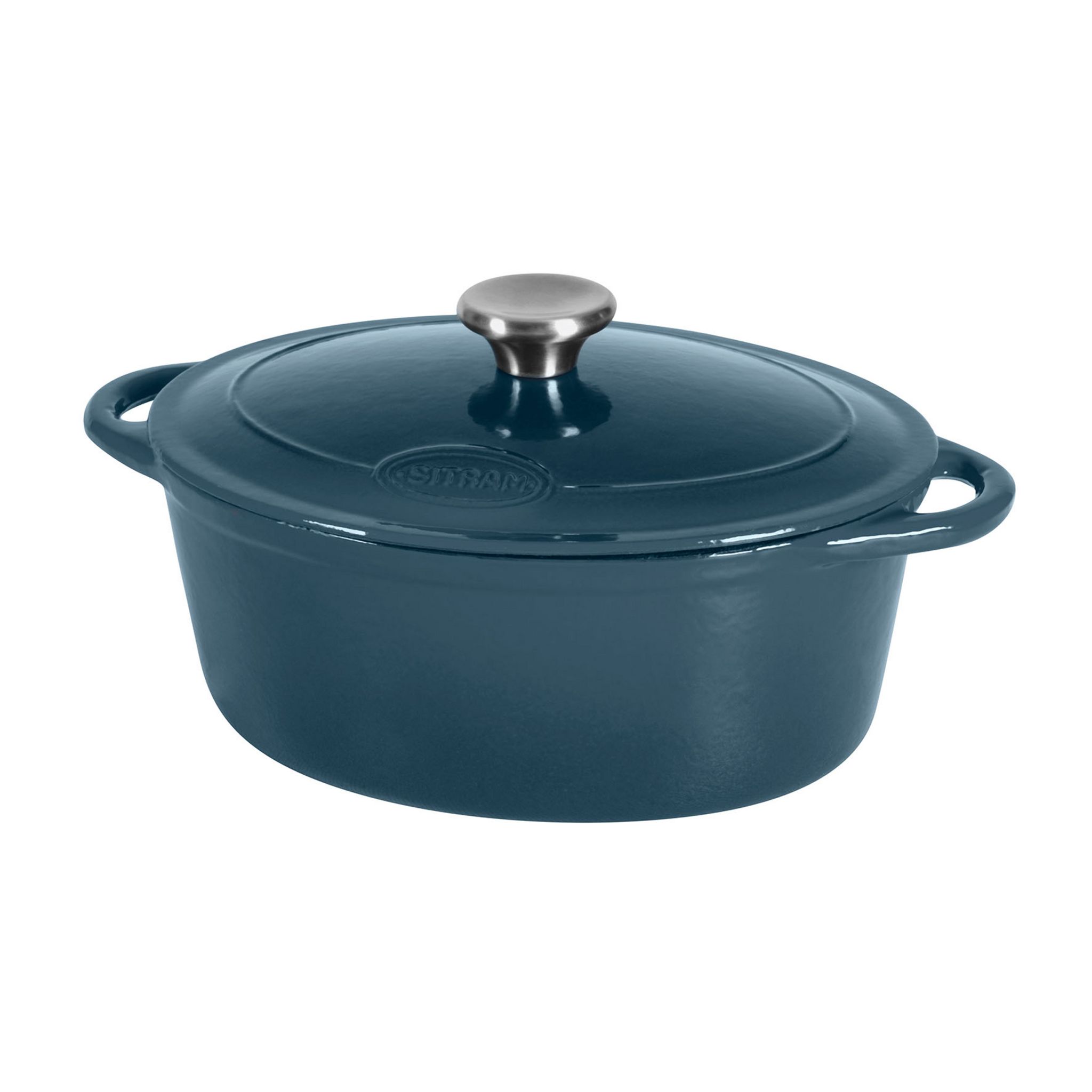 Cocotte ovale 9L bleu d'artois en fonte émaillée