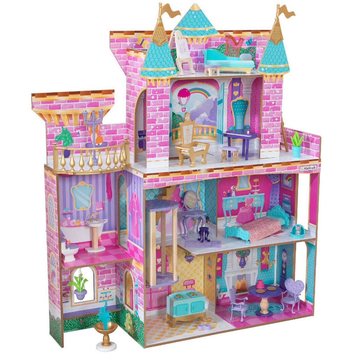 Kidkraft Maison de poupee Chateau princesse Party bois pas cher Auchan