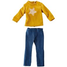 One Two Fun Tenue Trendy ma joliepoupée mode 46 cm - Jean et Tee shirt jaune