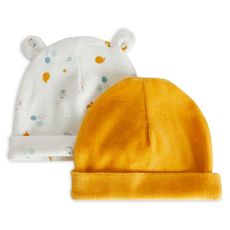 IN EXTENSO Lot de 2 bonnets velours de naissance bébé garçon pas cher 