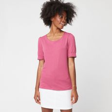 IN EXTENSO T-shirt manches courtes rose femme (Rose framboise)