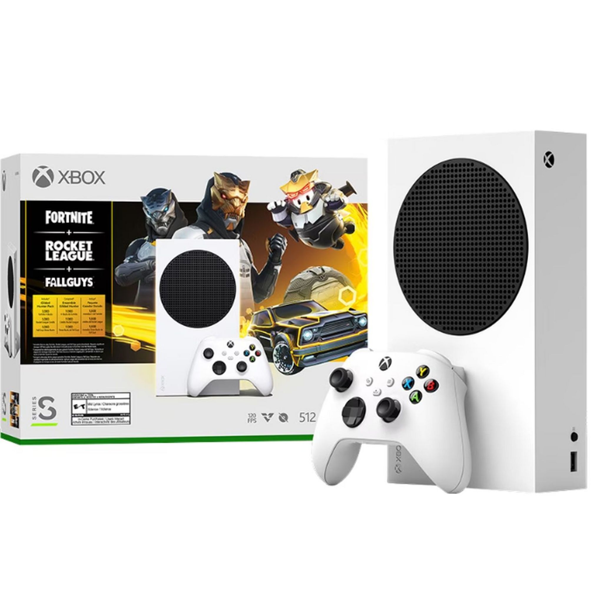 MICROSOFT Pack Console Xbox Series S avec 3 Jeux Inclus : Fortnite + Rocket  League + Fall Guys pas cher 