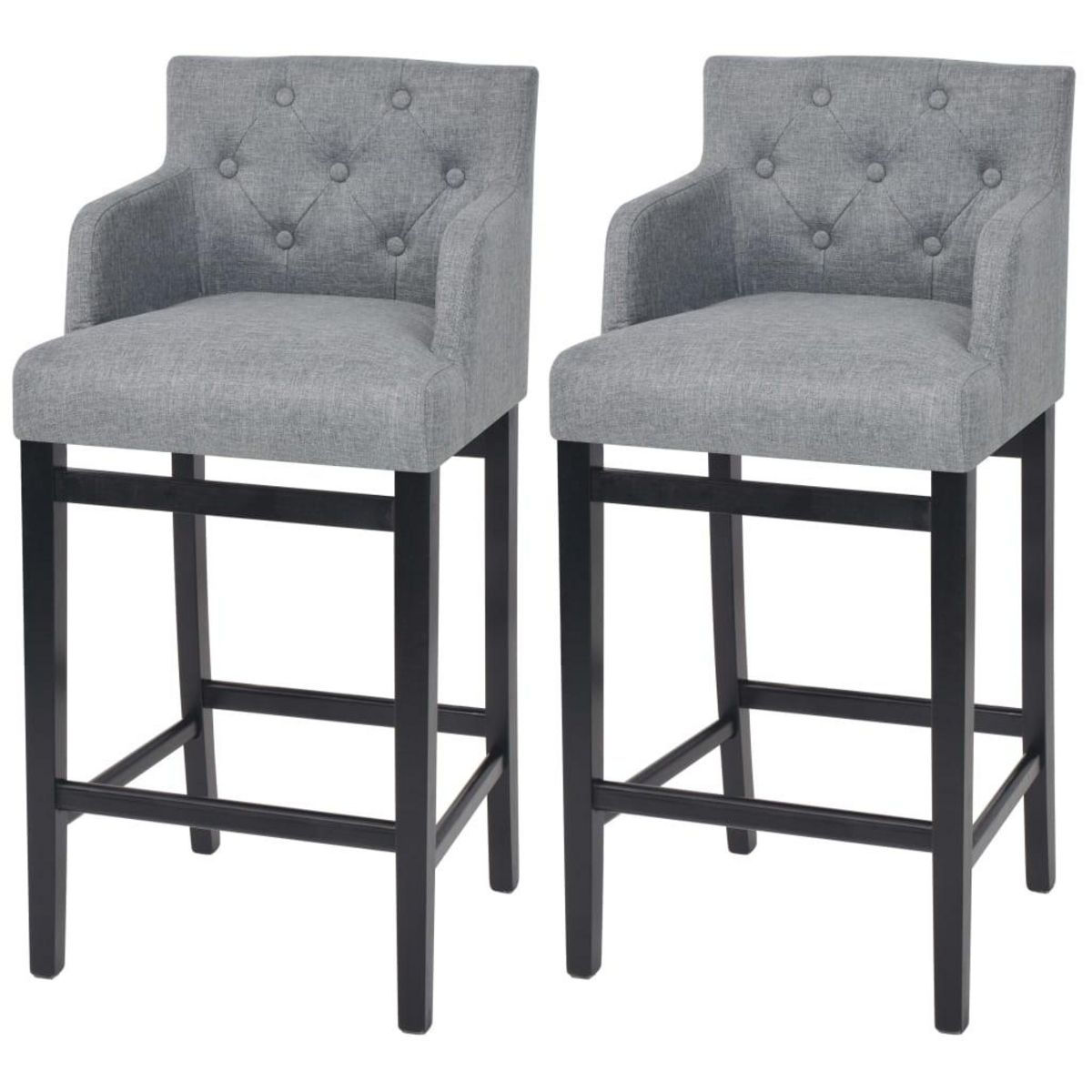 VIDAXL Tabourets de bar lot de 2 gris clair tissu