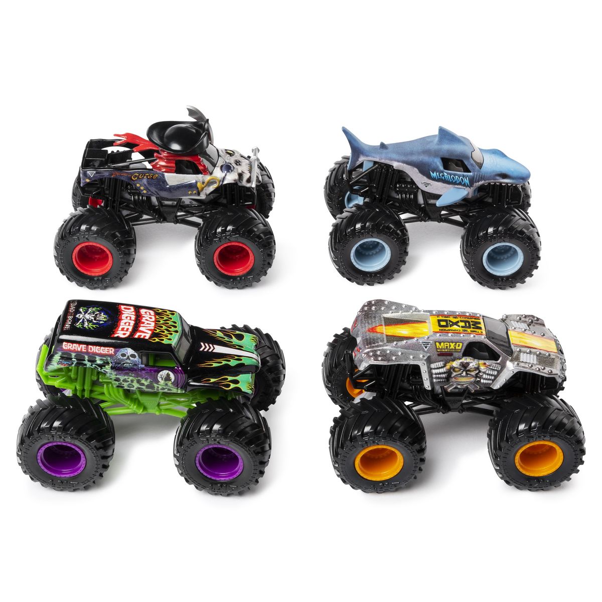 SPIN MASTER Monster Jam - Pack de 4 Monster Trucks 1/64ème pas cher 