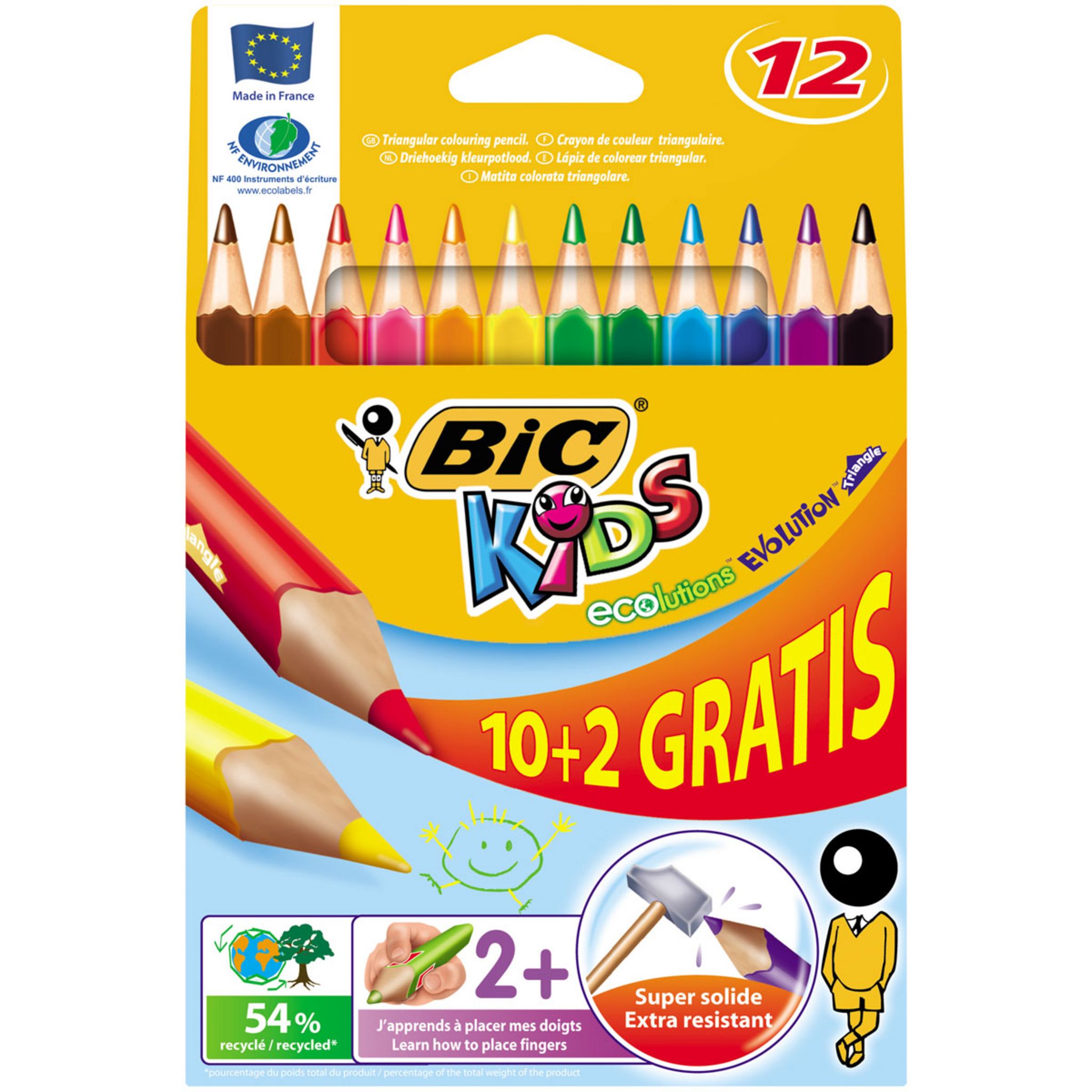 BIC Kids Evolution - 18 Crayons de couleur Pas Cher