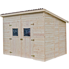 CENTRALE BRICO Abri en panneaux de bois 16 mm - surface utile 5,41 m² - toit monopente - sans plancher