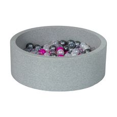  Piscine à balles Aire de jeu + 150 balles perle, transparent, rose, argent