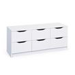 Commode meuble de rangement 6 tiroirs  FALONE. Coloris disponibles : Blanc