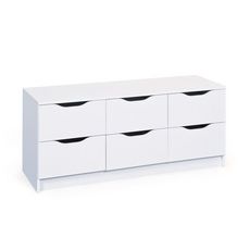 Commode meuble de rangement 6 tiroirs  FALONE (Blanc)