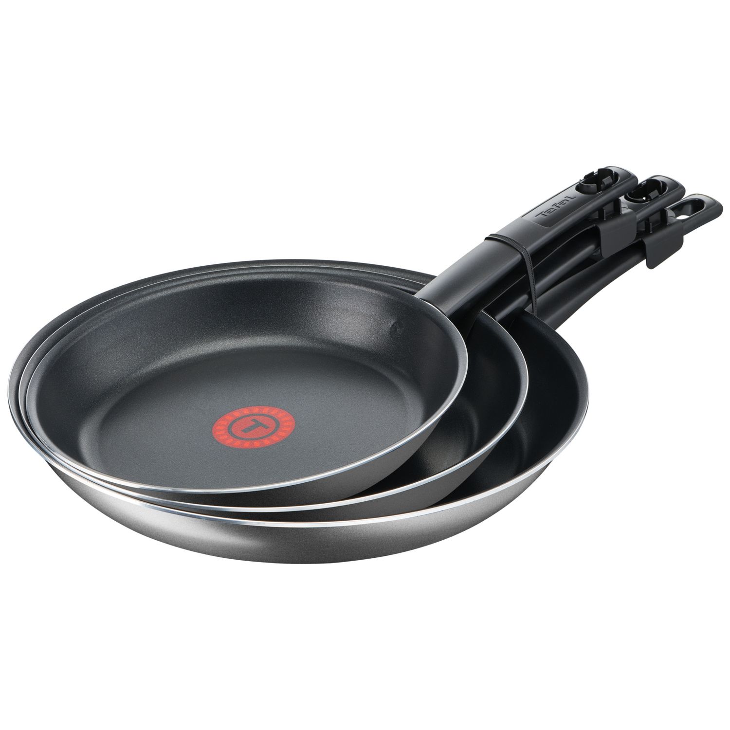 TEFAL Lot de 3 poêles 24-28-32 cm gris INTRO pas cher 