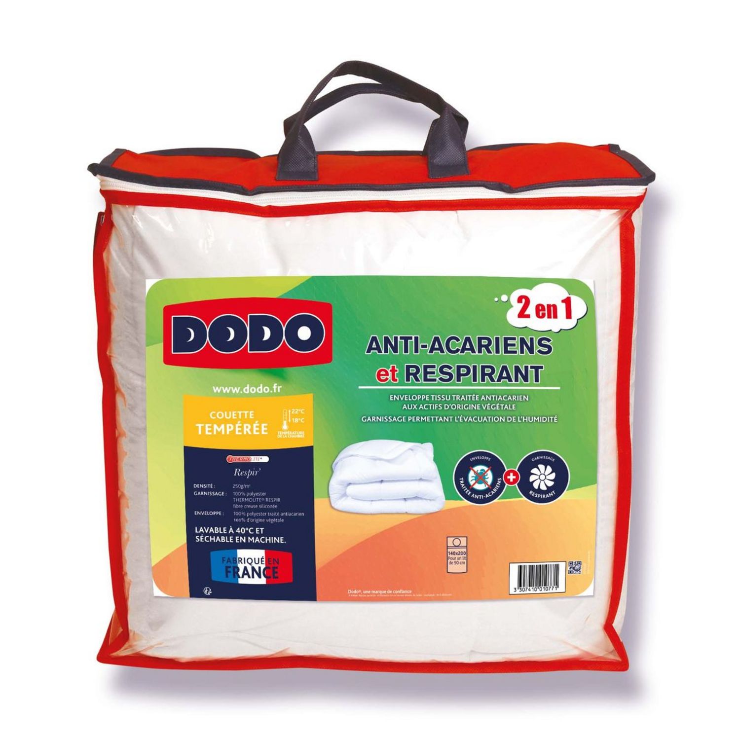 Dodo - Pack DODO couette 220 x 240 cm anti-transpirante + 2 oreillers 60 x  60 cm effet rafraîchissant FRESH CONTROL - Ensembles de literie - Rue du  Commerce