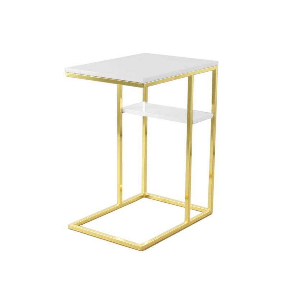 Paris Prix Table d'Appoint Design  Maud  60cm Blanc & Or